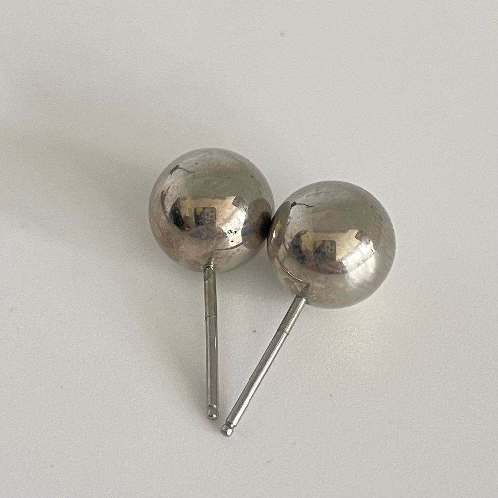 Silver Ball Stud Earrings